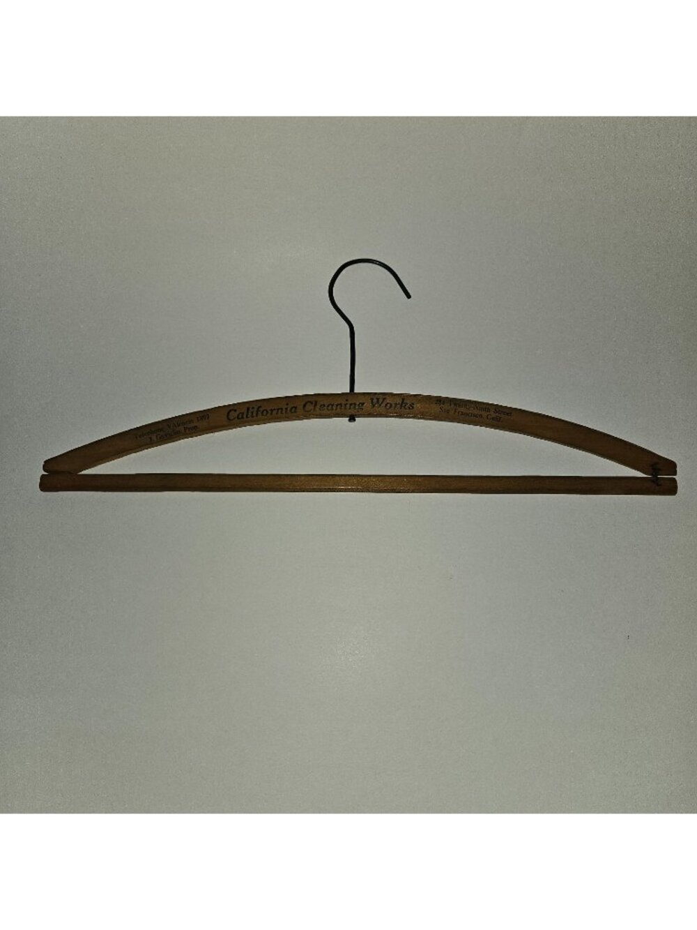 VTG California Cleaning Works Wooden Hanger 29th St San Francisco 16" Wide READ
